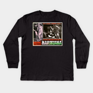 1930s vintage propaganda - Marihuana " the weed with roots in hell " Kids Long Sleeve T-Shirt